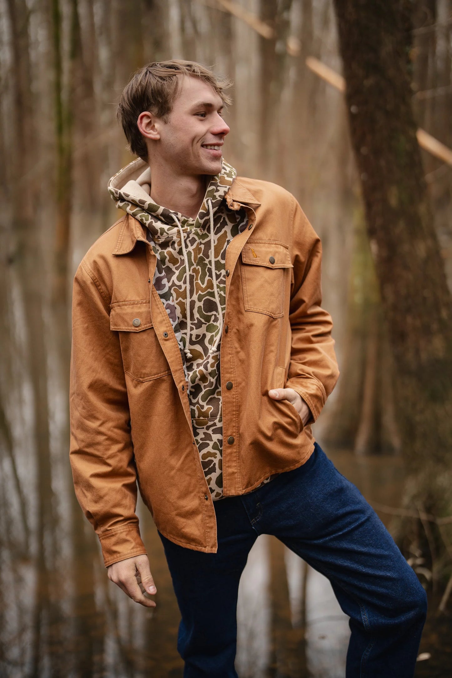 Sportsman Shacket - Rustic Oak